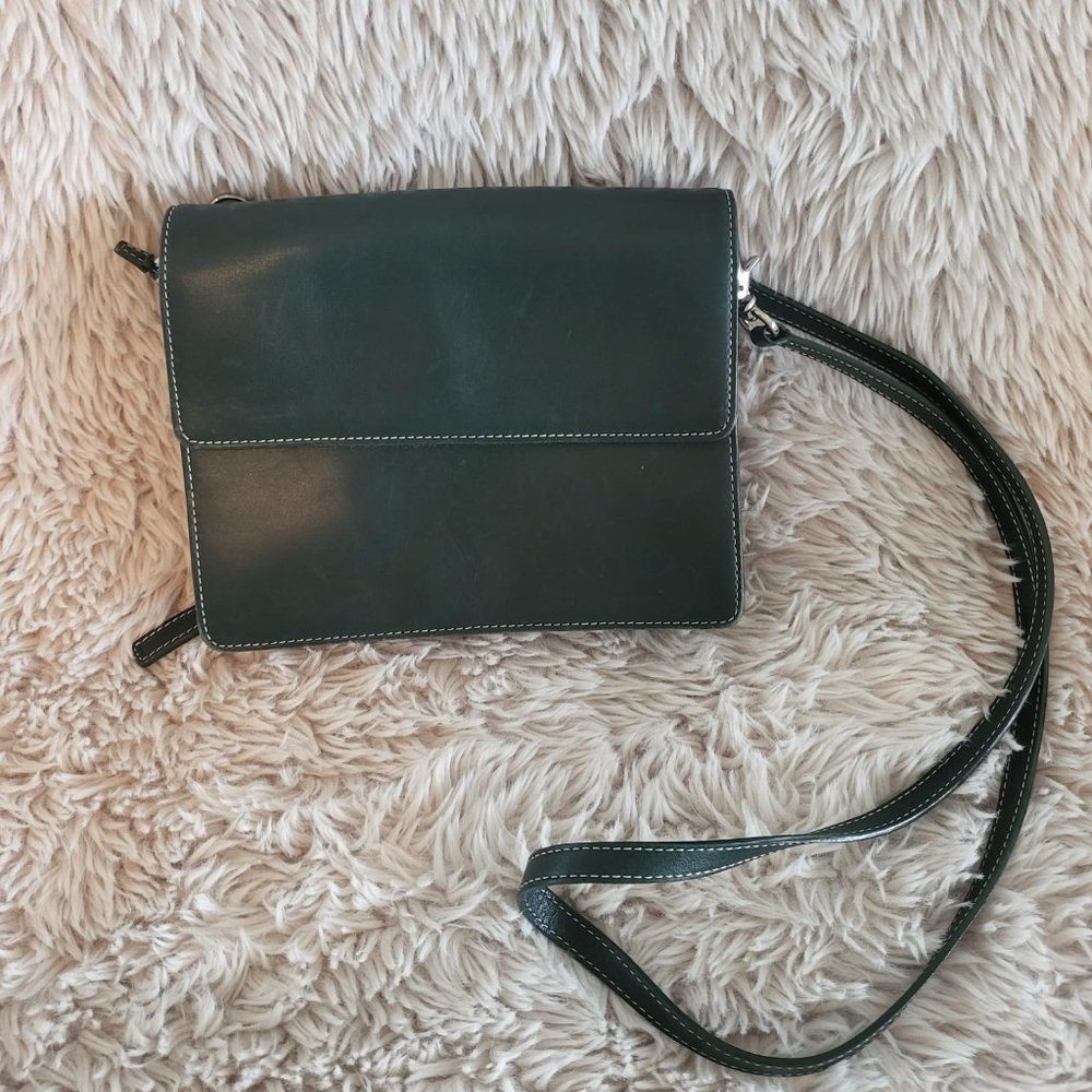 Levenger Green leather handbag